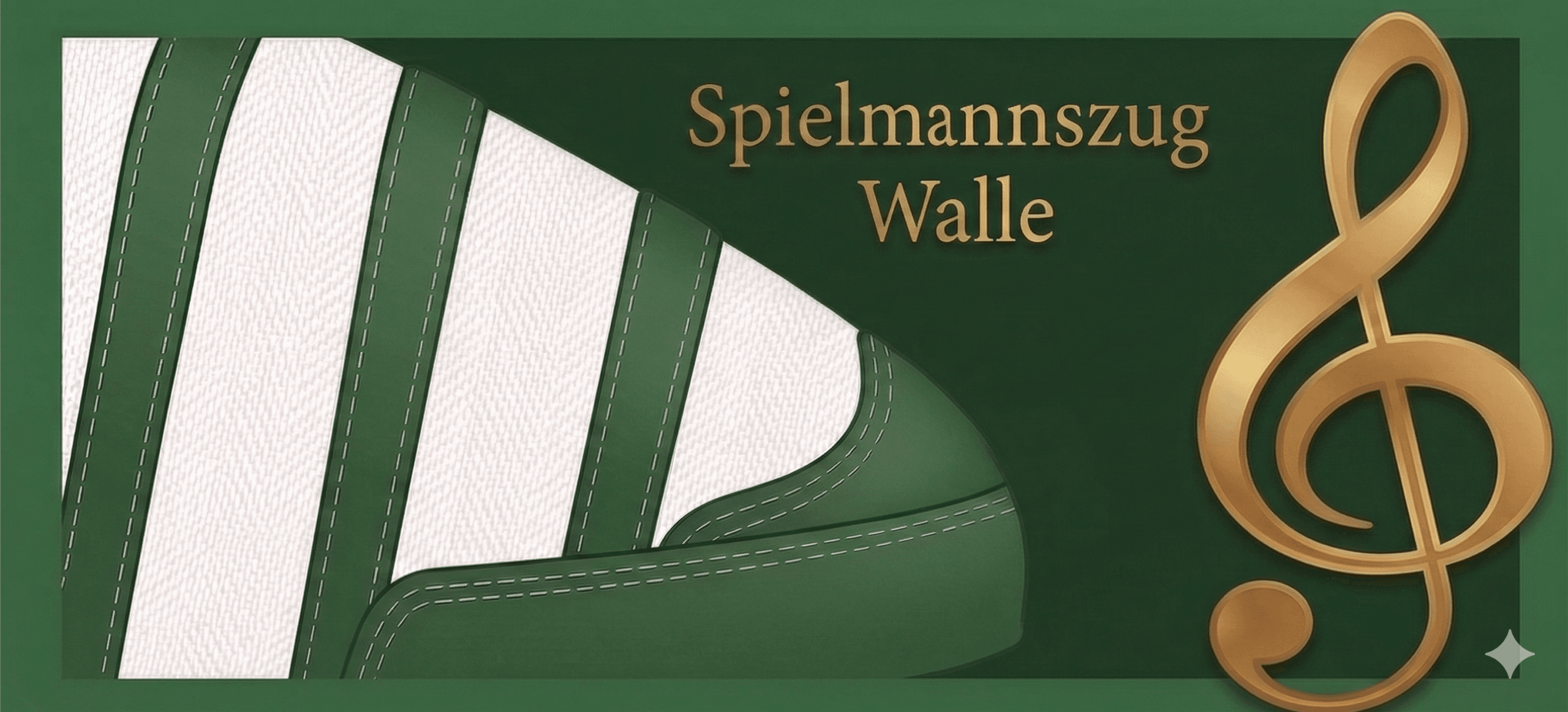 Logo des Spielmannszug Walle mit Musiknote und Ausschnitt einer Schützenuniform